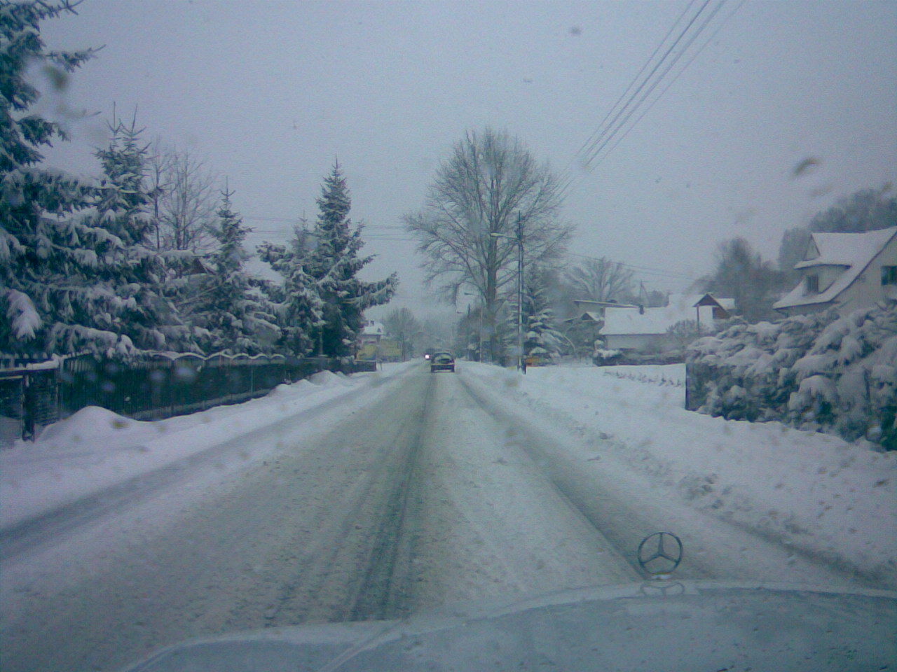 ZAKOPIANKA zimą przez pryzmat mojej gwiazdy Mercedesa - odcinek Lubień - Krzeczów 30 marca 2009